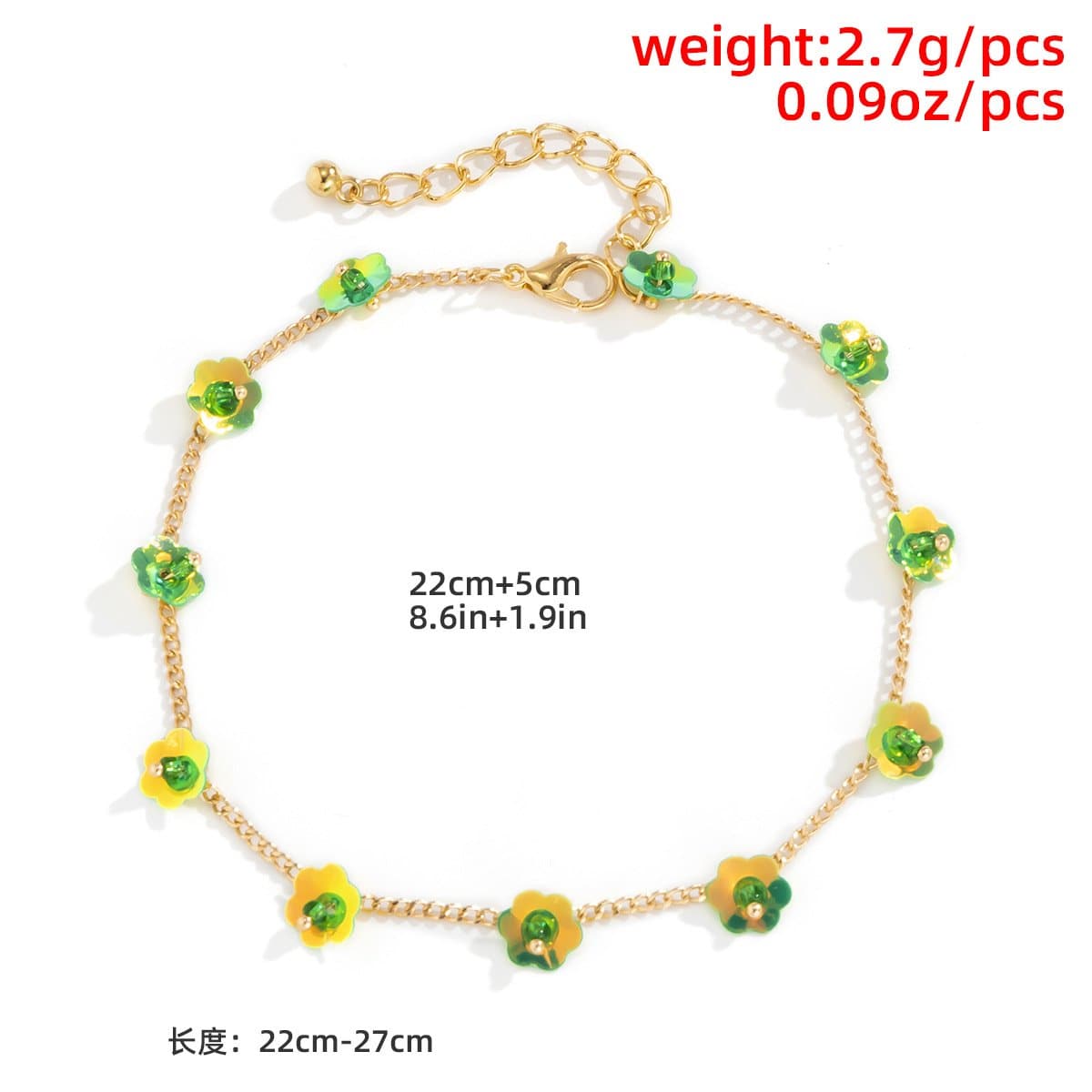 Flower decor chain anklet