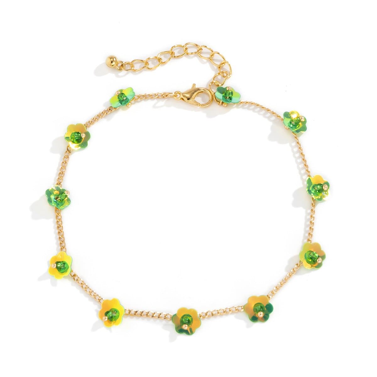 Flower decor chain anklet