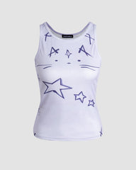 Starry Powered Distressed Tank Top