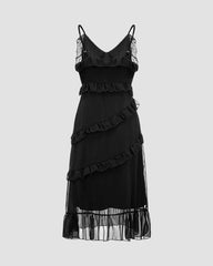 Guilehelm Cami Asymmetrical Layers Maxi Dress
