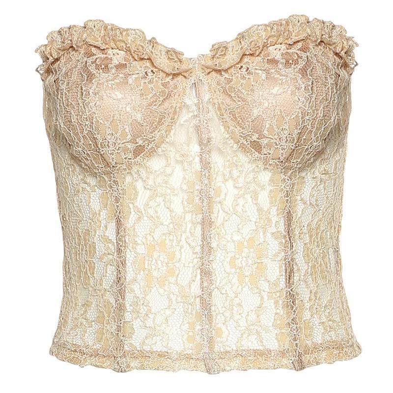 Sheer lace vintage tube top - Final Sale