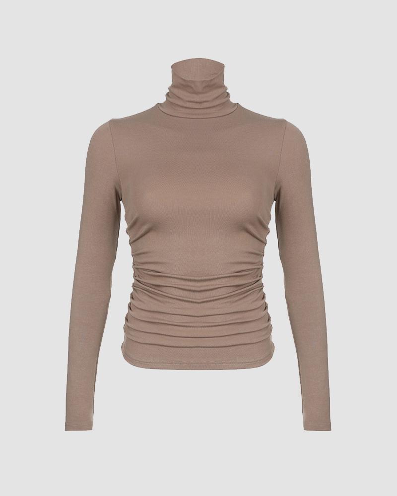 Nitro Caramel Turtleneck Top