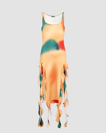 Virtual Sunsets Slit Dress