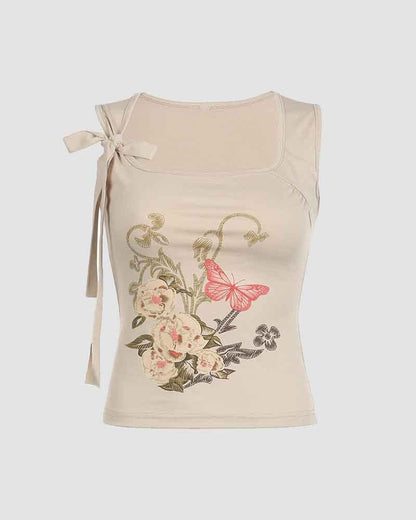 Grunge Butterfly Garden Tank Top